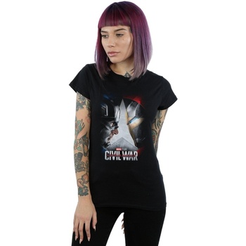 Abbigliamento Donna T-shirts a maniche lunghe Marvel Studios Captain America Civil War Poster Nero