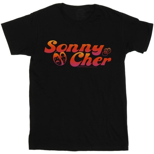 Abbigliamento Bambina T-shirts a maniche lunghe Sonny & Cher Gradient Logo Nero