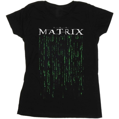 Abbigliamento Donna T-shirts a maniche lunghe The Matrix Green Code Nero