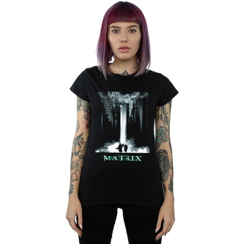 Abbigliamento Donna T-shirts a maniche lunghe The Matrix Original Poster Art Nero