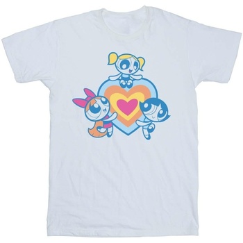 Abbigliamento Bambina T-shirts a maniche lunghe The Powerpuff Girls Heart Group Bianco