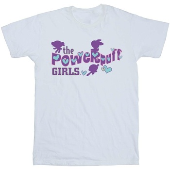 Abbigliamento Bambina T-shirts a maniche lunghe The Powerpuff Girls Purple Logo Bianco