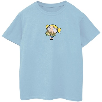 Abbigliamento Bambina T-shirts a maniche lunghe The Powerpuff Girls Bubbles Flower Blu