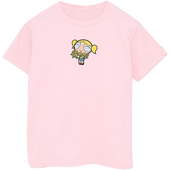 Abbigliamento Bambina T-shirts a maniche lunghe The Powerpuff Girls Bubbles Flower Rosso