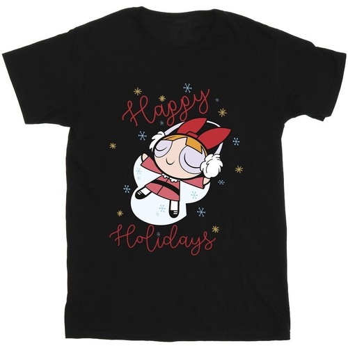 Abbigliamento Bambina T-shirts a maniche lunghe The Powerpuff Girls Happy Holidays Nero