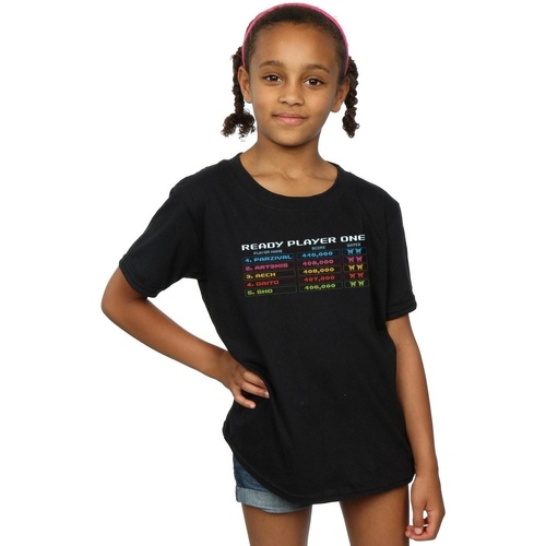 Abbigliamento Bambina T-shirts a maniche lunghe Ready Player One 8-Bit Scoreboard Nero