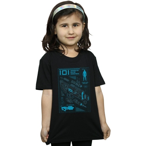 Abbigliamento Bambina T-shirts a maniche lunghe Ready Player One IOI Laser Rifle Blueprint Nero
