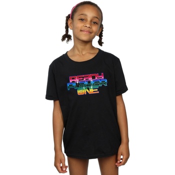Abbigliamento Bambina T-shirts a maniche lunghe Ready Player One Rainbow Logo Nero