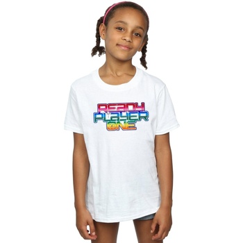 Abbigliamento Bambina T-shirts a maniche lunghe Ready Player One Rainbow Logo Bianco