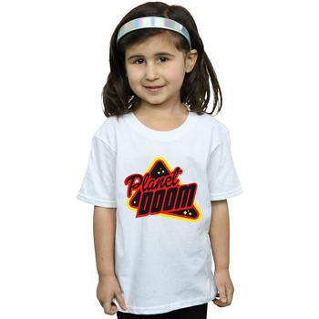 Abbigliamento Bambina T-shirts a maniche lunghe Ready Player One Planet Doom Logo Bianco