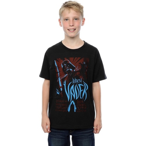 Abbigliamento Bambino T-shirt maniche corte Disney Darth Vader Rock Poster Nero