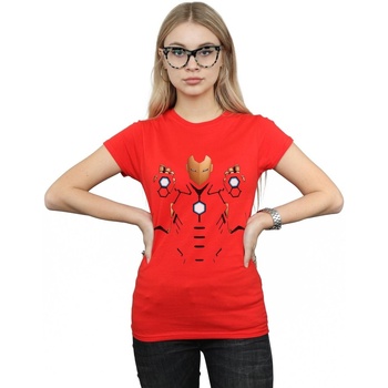 Abbigliamento Donna T-shirts a maniche lunghe Marvel Iron Man Armoured Suit Rosso