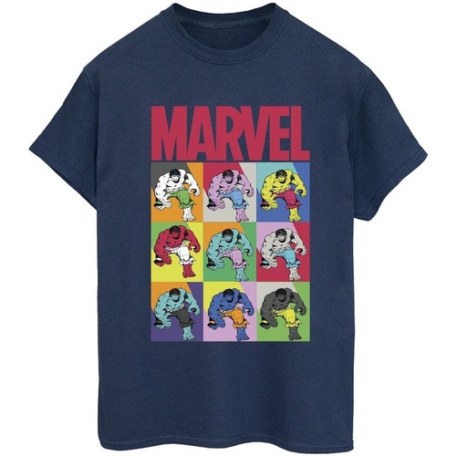Abbigliamento Donna T-shirts a maniche lunghe Marvel Hulk Pop Art Blu