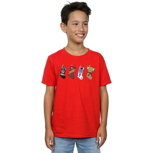 Abbigliamento Bambino T-shirt maniche corte Disney Christmas Stockings Rosso