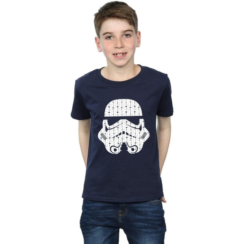 Abbigliamento Bambino T-shirt maniche corte Disney Christmas Stormtrooper Helmet Blu
