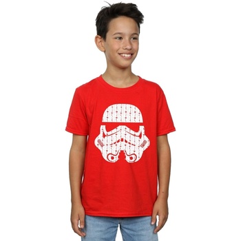 Abbigliamento Bambino T-shirt maniche corte Disney Christmas Stormtrooper Helmet Rosso