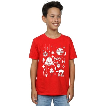 Abbigliamento Bambino T-shirt maniche corte Disney Christmas Decorations Rosso