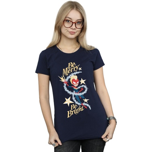 Abbigliamento Donna T-shirts a maniche lunghe Marvel Be Merry Be Bright Blu