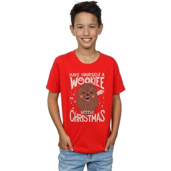 Abbigliamento Bambino T-shirt & Polo Disney Wookiee Little Christmas Rosso