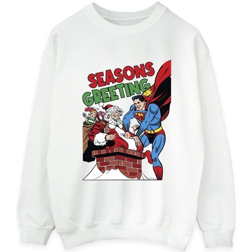 Abbigliamento Donna Felpe Dc Comics Superman Santa Comic Bianco