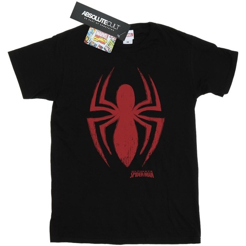 Abbigliamento Bambina T-shirts a maniche lunghe Marvel Spider-Man Logo Nero