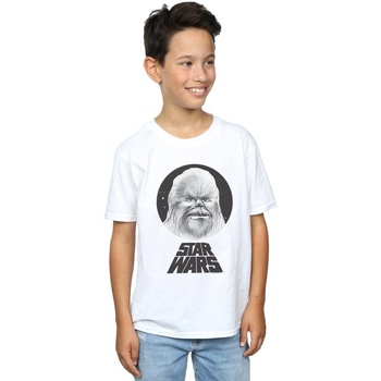 Abbigliamento Bambino T-shirt maniche corte Disney Chewbacca Sketch Bianco