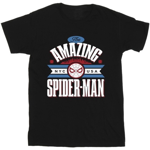 Abbigliamento Bambina T-shirts a maniche lunghe Marvel Spider-Man NYC Amazing Nero