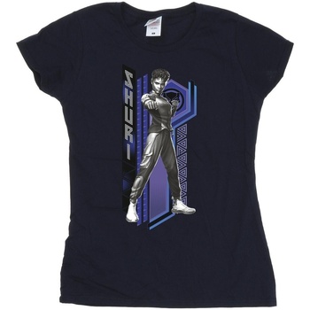 Abbigliamento Donna T-shirts a maniche lunghe Marvel Black Panther Wakanda Forever Shuri Pose Blu