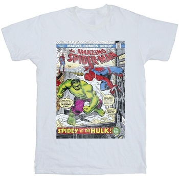 Abbigliamento Bambina T-shirts a maniche lunghe Marvel Spider-Man VS Hulk Cover Bianco