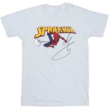 Abbigliamento Bambina T-shirts a maniche lunghe Marvel Spider-Man With A Book Bianco