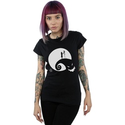 Abbigliamento Donna T-shirts a maniche lunghe Disney Nightmare Before Christmas Moon Oogie Boogie Nero