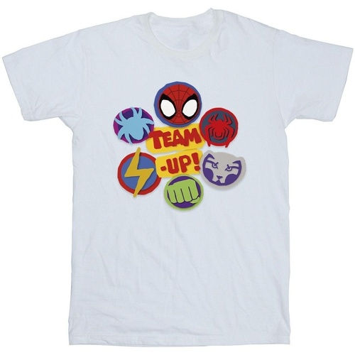 Abbigliamento Bambina T-shirts a maniche lunghe Marvel Spidey And His Amazing Friends Team Up Bianco