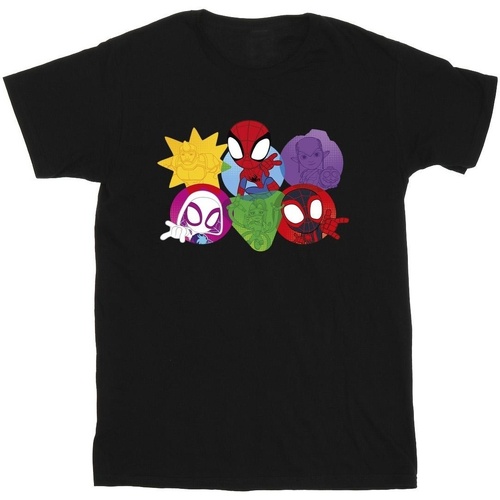 Abbigliamento Bambina T-shirts a maniche lunghe Marvel Spidey And His Amazing Friends Faces Nero