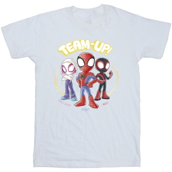 Abbigliamento Bambina T-shirts a maniche lunghe Marvel Spidey And His Amazing Friends Sketch Bianco