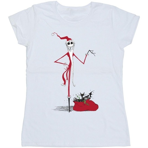 Abbigliamento Donna T-shirts a maniche lunghe Nightmare Before Christmas Christmas Presents Bianco