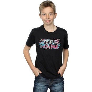 Abbigliamento Bambino T-shirt maniche corte Disney Wavy Ship Logo Nero
