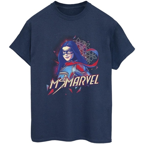 Abbigliamento Donna T-shirts a maniche lunghe Marvel Ms  Face Fade Blu