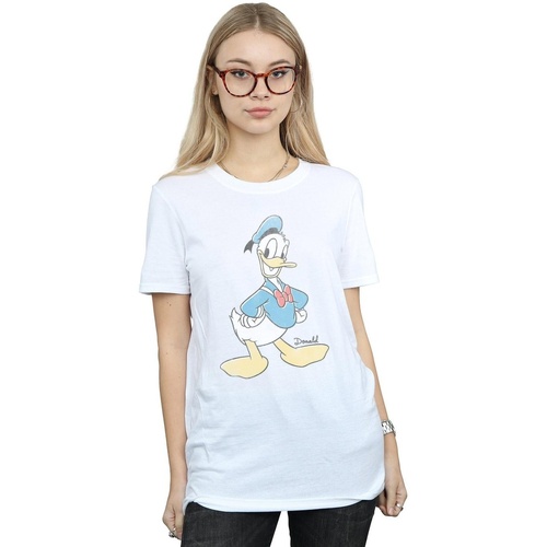 Abbigliamento Donna T-shirts a maniche lunghe Disney Donald Duck Classic Donald Bianco