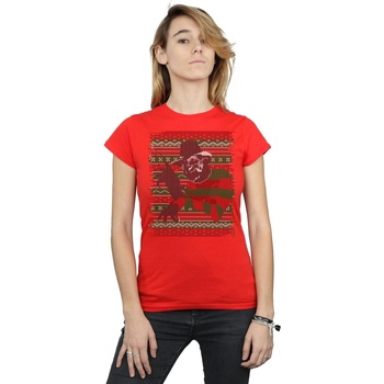 Abbigliamento Donna T-shirts a maniche lunghe A Nightmare On Elm Street Christmas Fair Isle Rosso