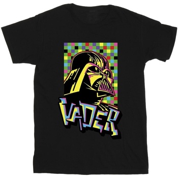 Abbigliamento Bambino T-shirt maniche corte Disney Vader Graffiti Pop Art Nero