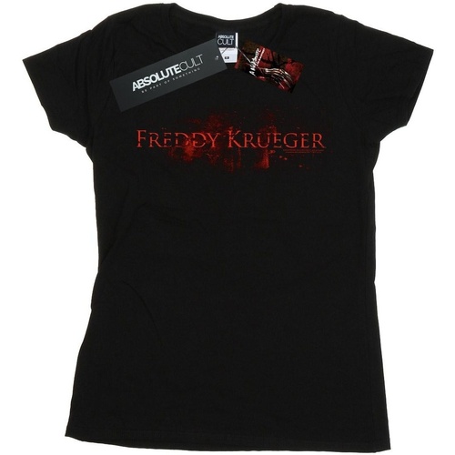 Abbigliamento Donna T-shirts a maniche lunghe A Nightmare On Elm Street Freddy Nametag Nero