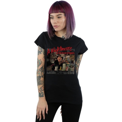 Abbigliamento Donna T-shirts a maniche lunghe A Nightmare On Elm Street Freddy's Diner Nero