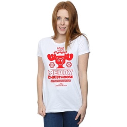Abbigliamento Donna T-shirts a maniche lunghe National Lampoon´s Christmas Va Merry Christmoose Bianco