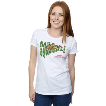 Abbigliamento Donna T-shirts a maniche lunghe National Lampoon´s Christmas Va Squirrel Tree Bianco