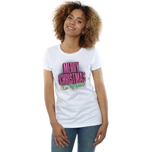 Abbigliamento Donna T-shirts a maniche lunghe National Lampoon´s Christmas Va Kiss My Ass Bianco