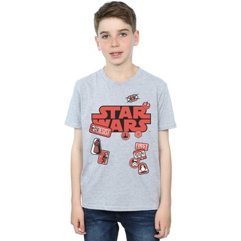 Abbigliamento Bambino T-shirt maniche corte Disney The Last Jedi Badges Grigio