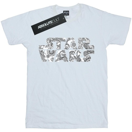 Abbigliamento Bambina T-shirts a maniche lunghe Disney Ornamental Logo Bianco