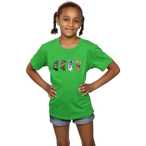 Abbigliamento Bambina T-shirts a maniche lunghe Disney Christmas Stockings Verde