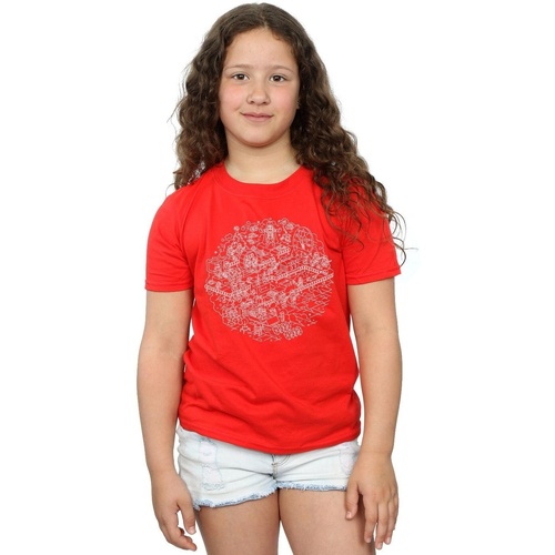 Abbigliamento Bambina T-shirts a maniche lunghe Disney Christmas Death Star Rosso