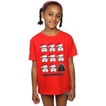 Abbigliamento Bambina T-shirts a maniche lunghe Disney Christmas Humbug Rosso